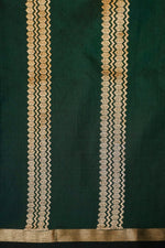 Handwoven Bottle Green Banarasi Katan Soft Silk Saree