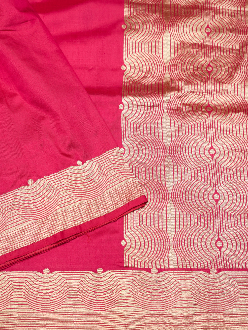 Handwoven Rani Pink Banarasi Katan Silk Saree