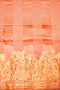 Handwoven Peach Banarasi Katan Silk Suit
