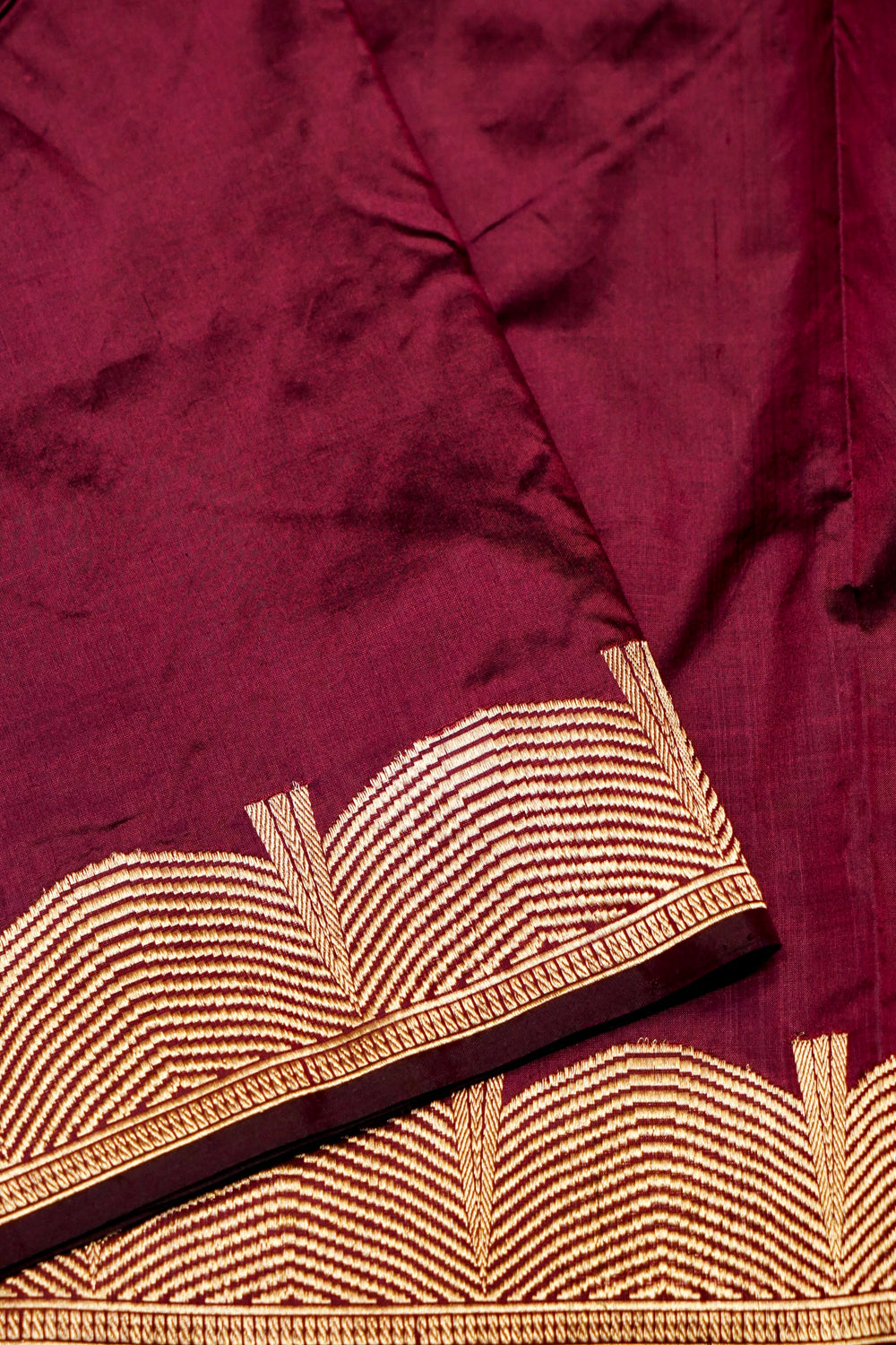 Handwoven Wine  Banarasi Katan Silk Saree