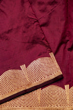 Handwoven Wine  Banarasi Katan Silk Saree