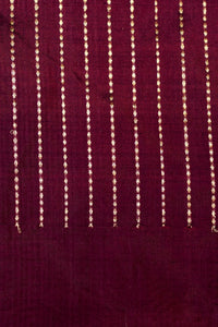 Handwoven Wine  Banarasi Katan Silk Saree