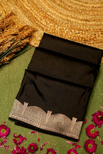 Handwoven Black Banarasi Katan Silk Saree