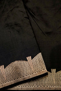 Handwoven Black Banarasi Katan Silk Saree