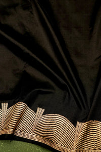 Handwoven Black Banarasi Katan Silk Saree