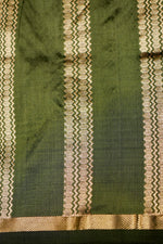 Handwoven Mehdi Green  Banarasi Katan Silk Saree