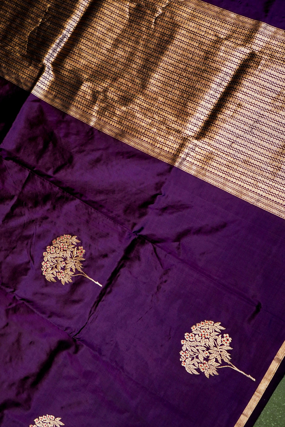 Handwoven Purple  Banarasi Katan Silk Saree