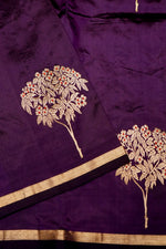 Handwoven Purple  Banarasi Katan Silk Saree