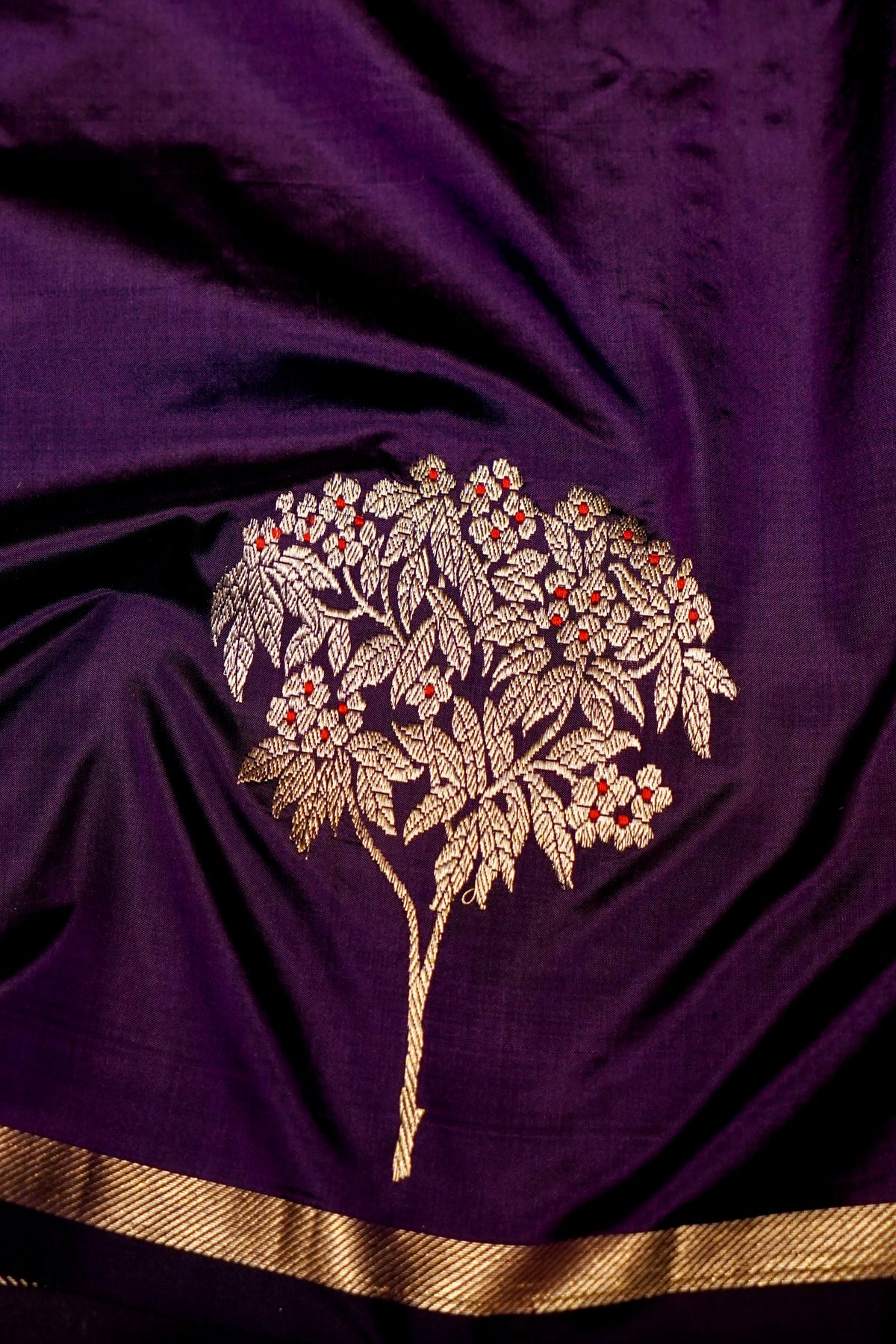 Handwoven Purple  Banarasi Katan Silk Saree