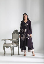 Handwoven Charcoal Banarasi Organic cotton silk Suit