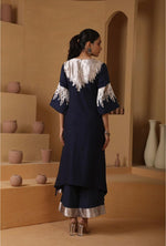 Handwoven Midnight Blue Banarasi Organic cotton silk Suit