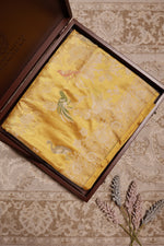 Handwoven Mustard Yellow Banarasi Katan Silk Saree