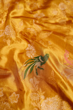 Handwoven Mustard Yellow Banarasi Katan Silk Saree