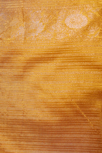 Handwoven Mustard Yellow Banarasi Katan Silk Saree