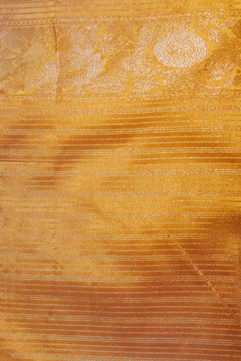 Handwoven Mustard Yellow Banarasi Katan Silk Saree