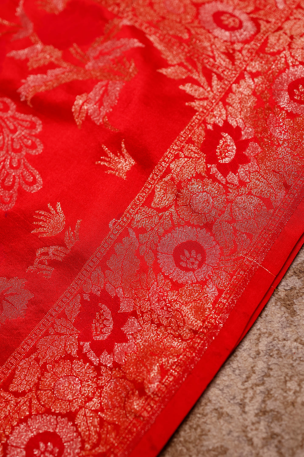 Handwoven Red Banarasi Katan Silk Saree