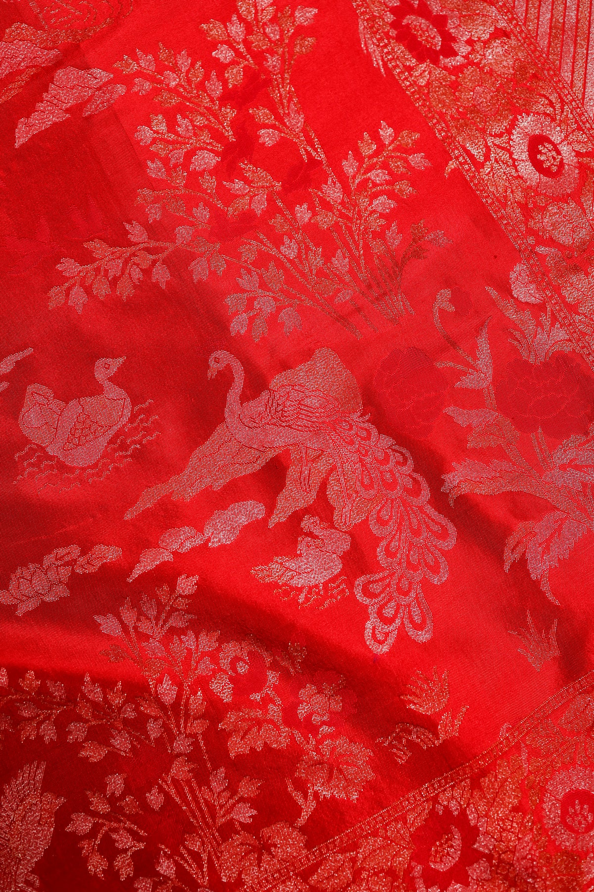 Handwoven Red Banarasi Katan Silk Saree