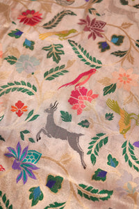 Handwoven Gold Banarasi Katan Silk Saree