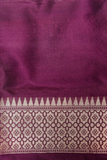 Handwoven Wine Banarasi Katan Silk Saree