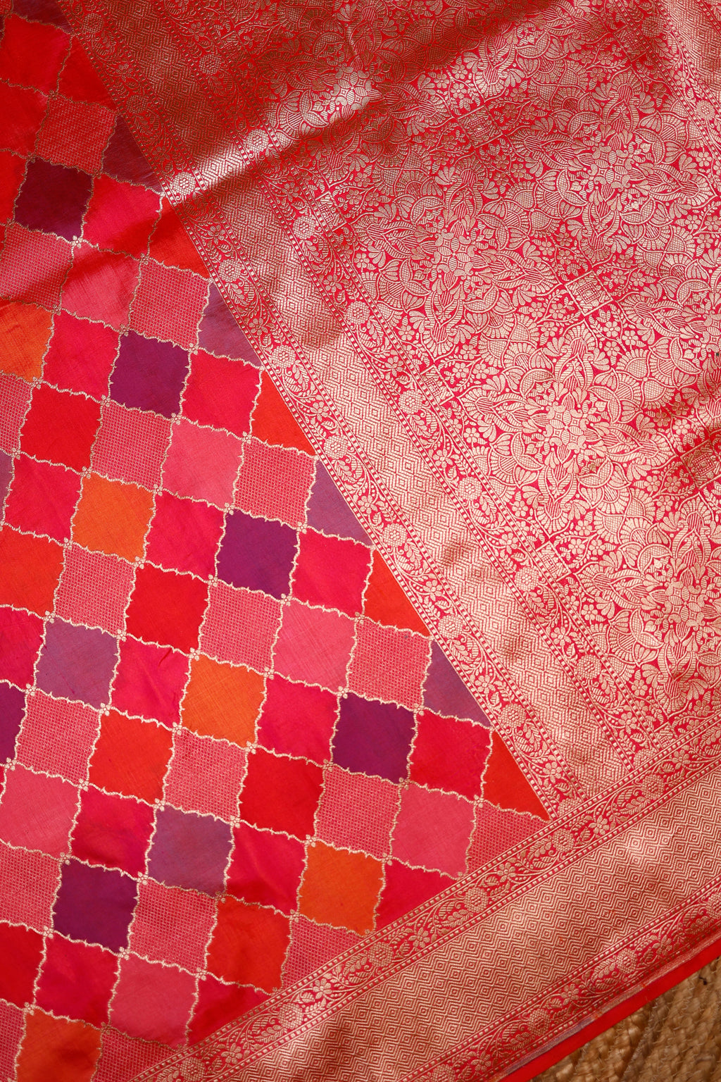 Handwoven Rangkat Banarasi Katan Silk Saree