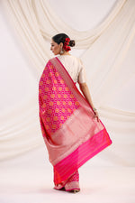 Handwoven Banarasi Pink Rangkat Katan Silk Saree