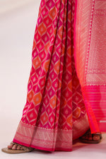 Handwoven Banarasi Pink Rangkat Katan Silk Saree