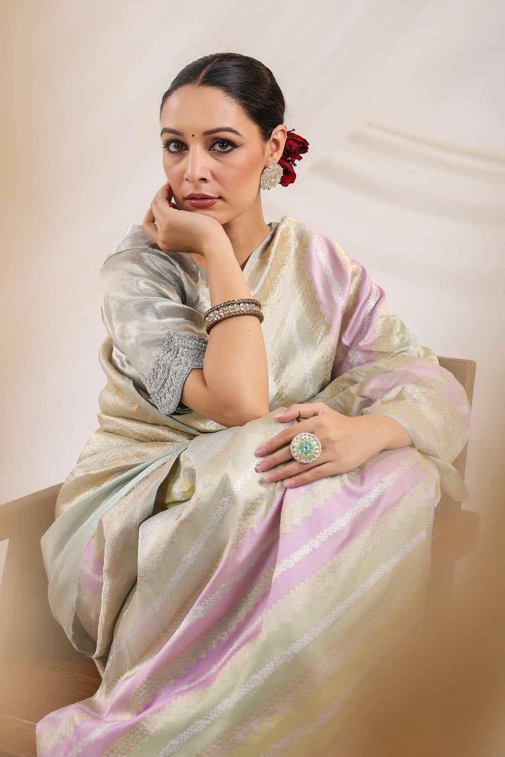 Handwoven Rangkat Banarasi Katan Silk Saree