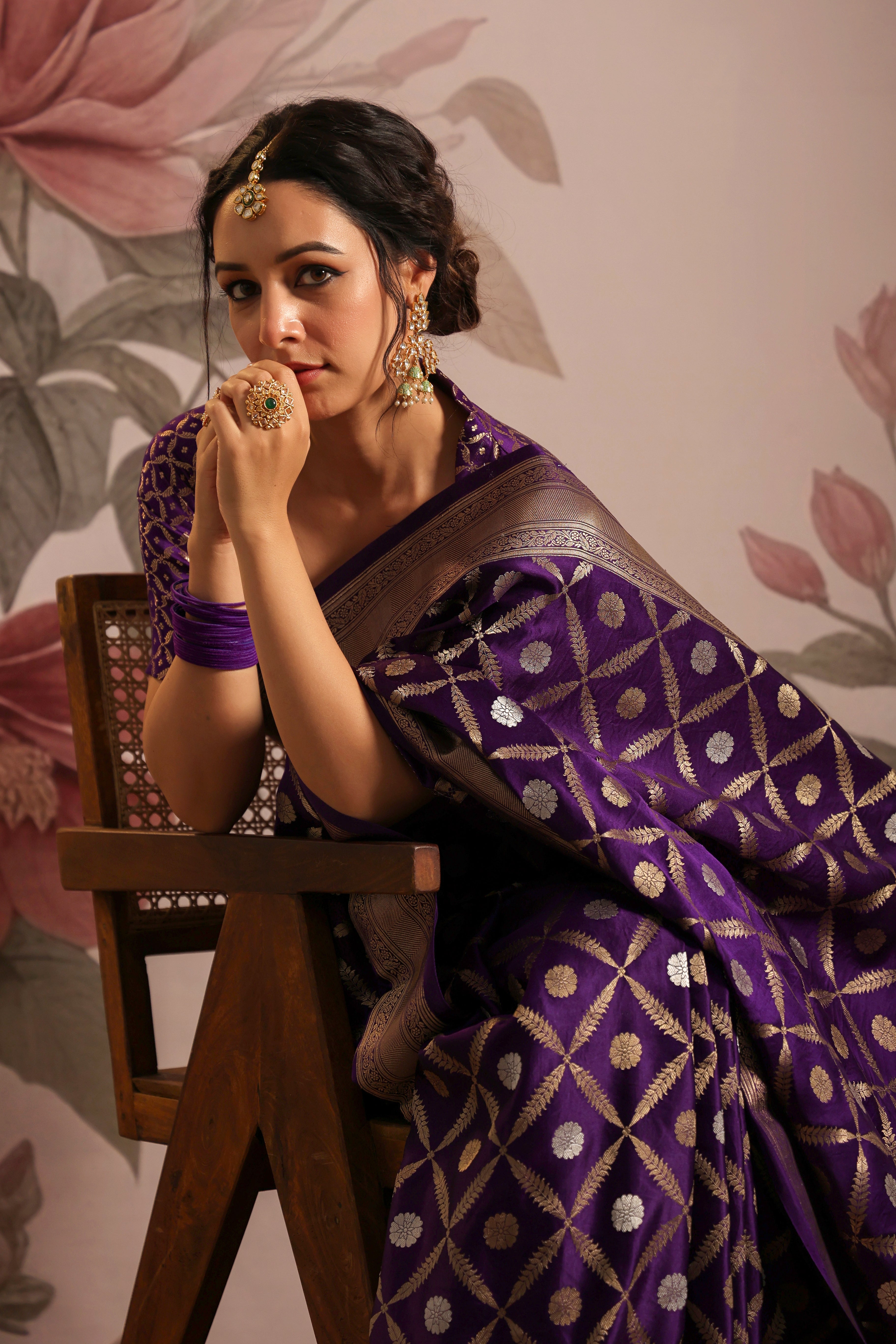 Bindu Purple Kanchipuram Silk Saree – Zariknyaa