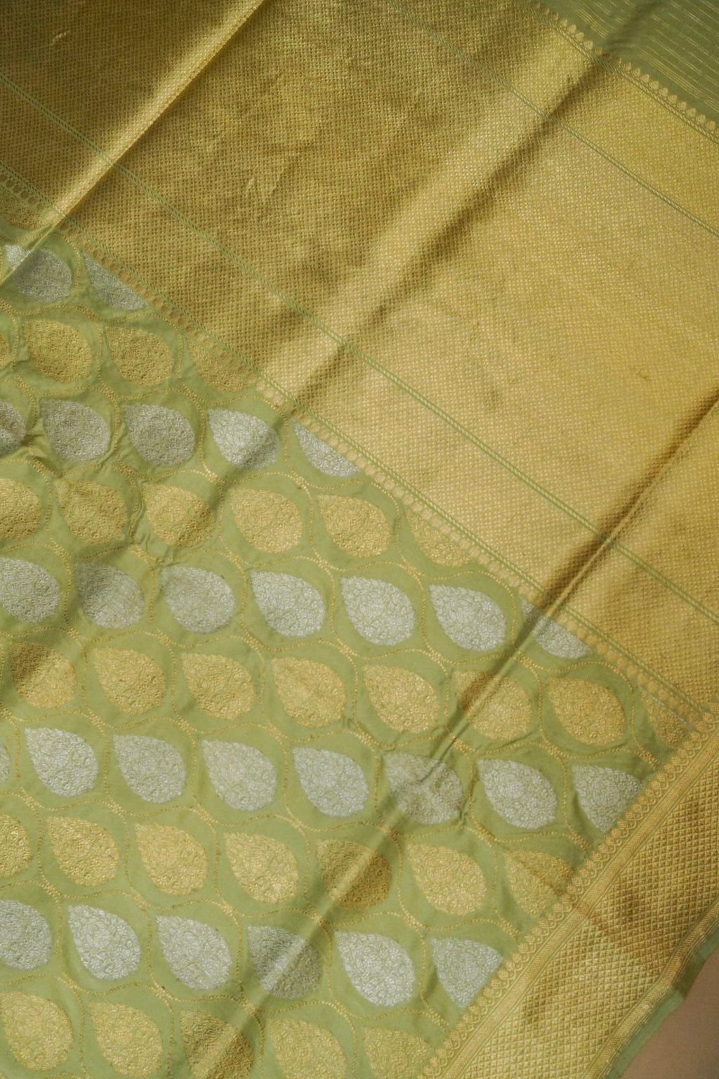 Handwoven Green Real Zari Banarasi Katan Silk Saree