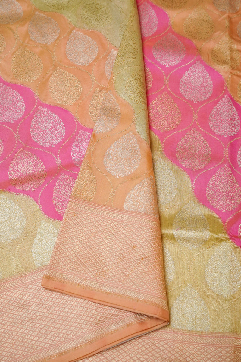 Handwoven Rangkat Real Zari Banarasi Katan Silk Saree