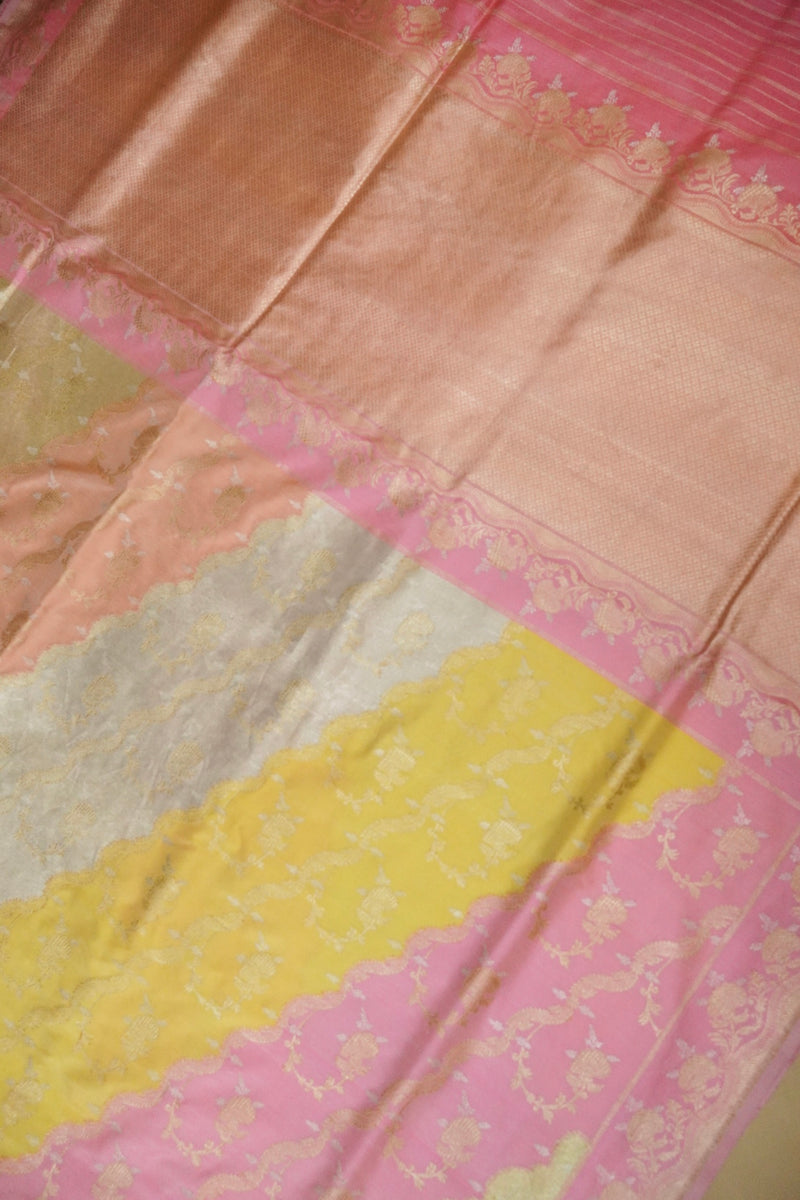 Handwoven Rangkat Real Zari Banarasi Katan Silk Saree