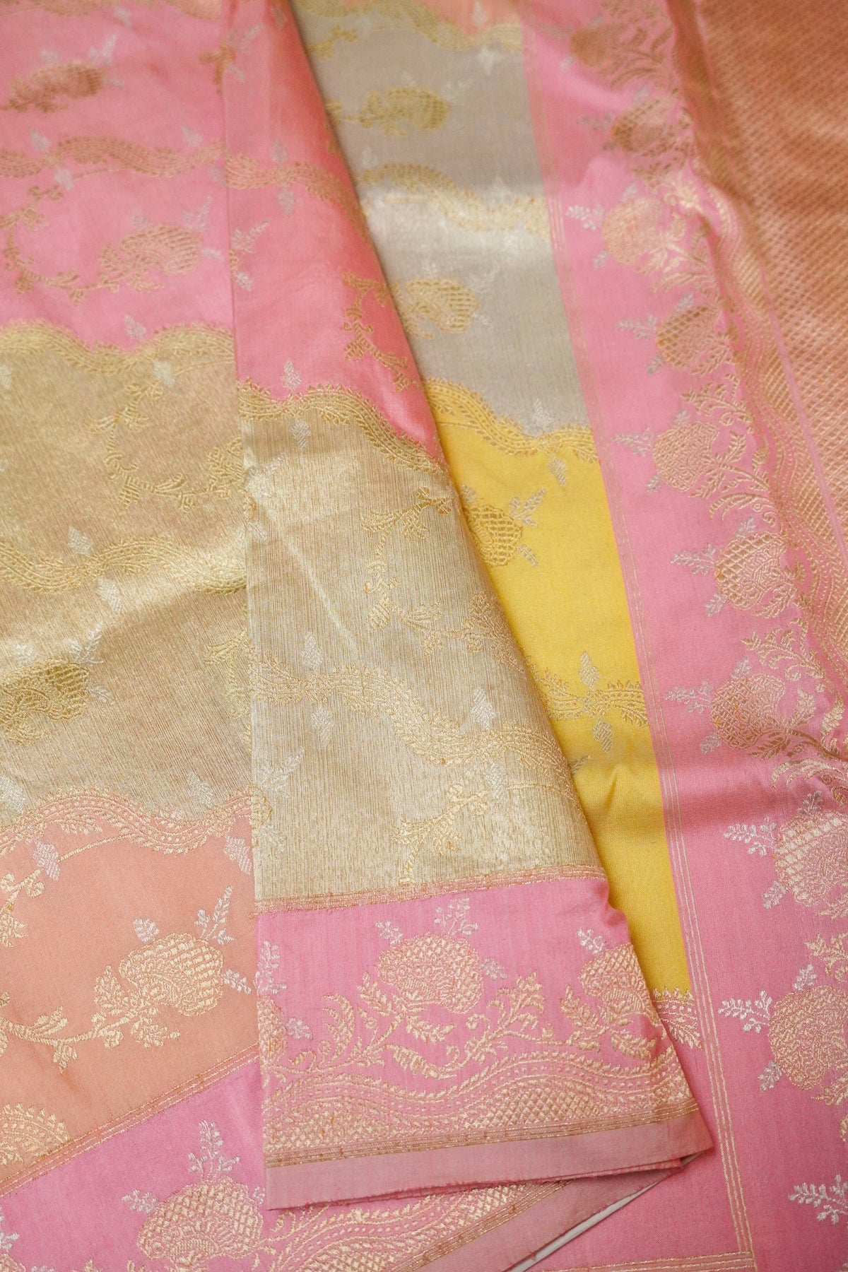 Handwoven Rangkat Real Zari Banarasi Katan Silk Saree