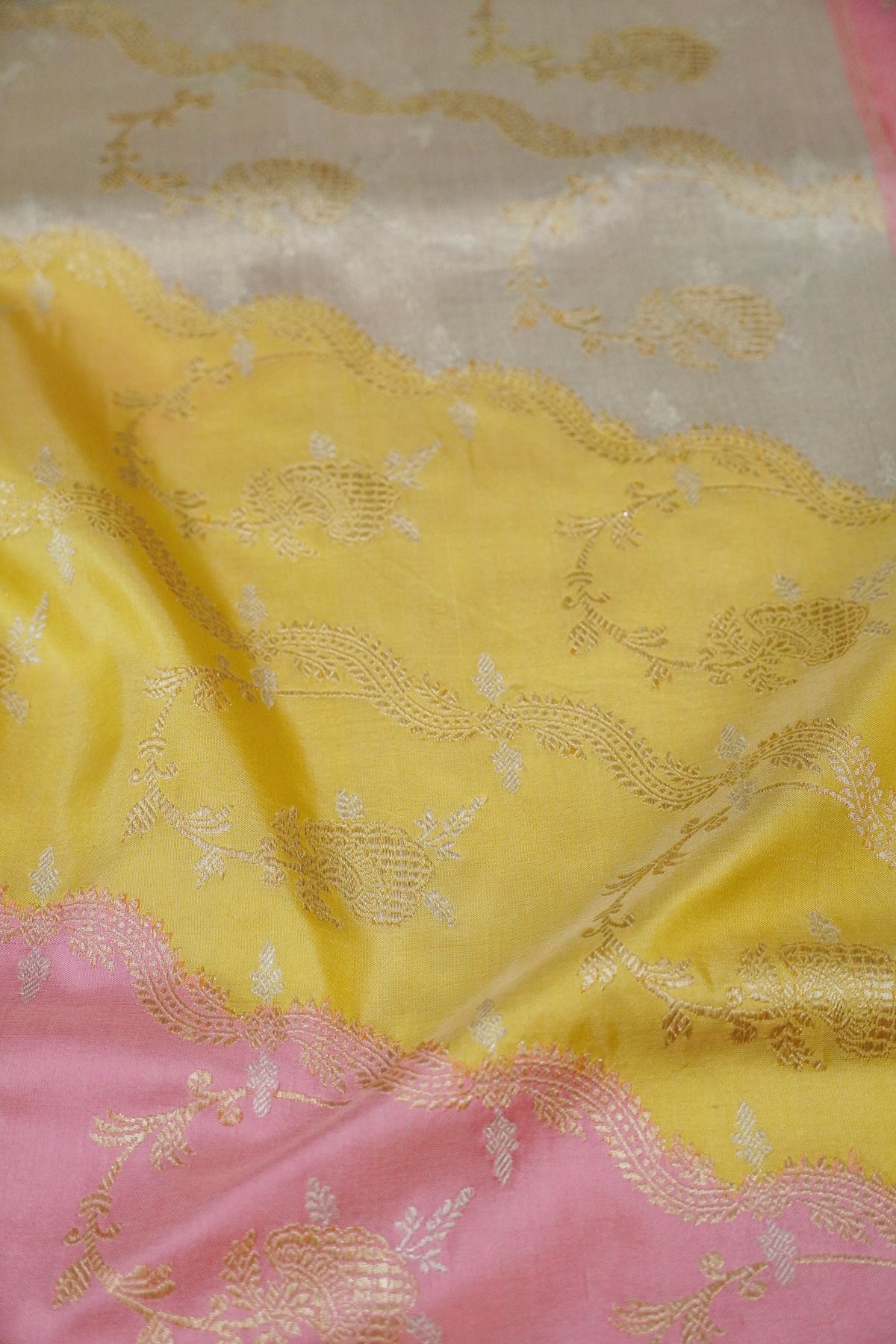 Handwoven Rangkat Real Zari Banarasi Katan Silk Saree