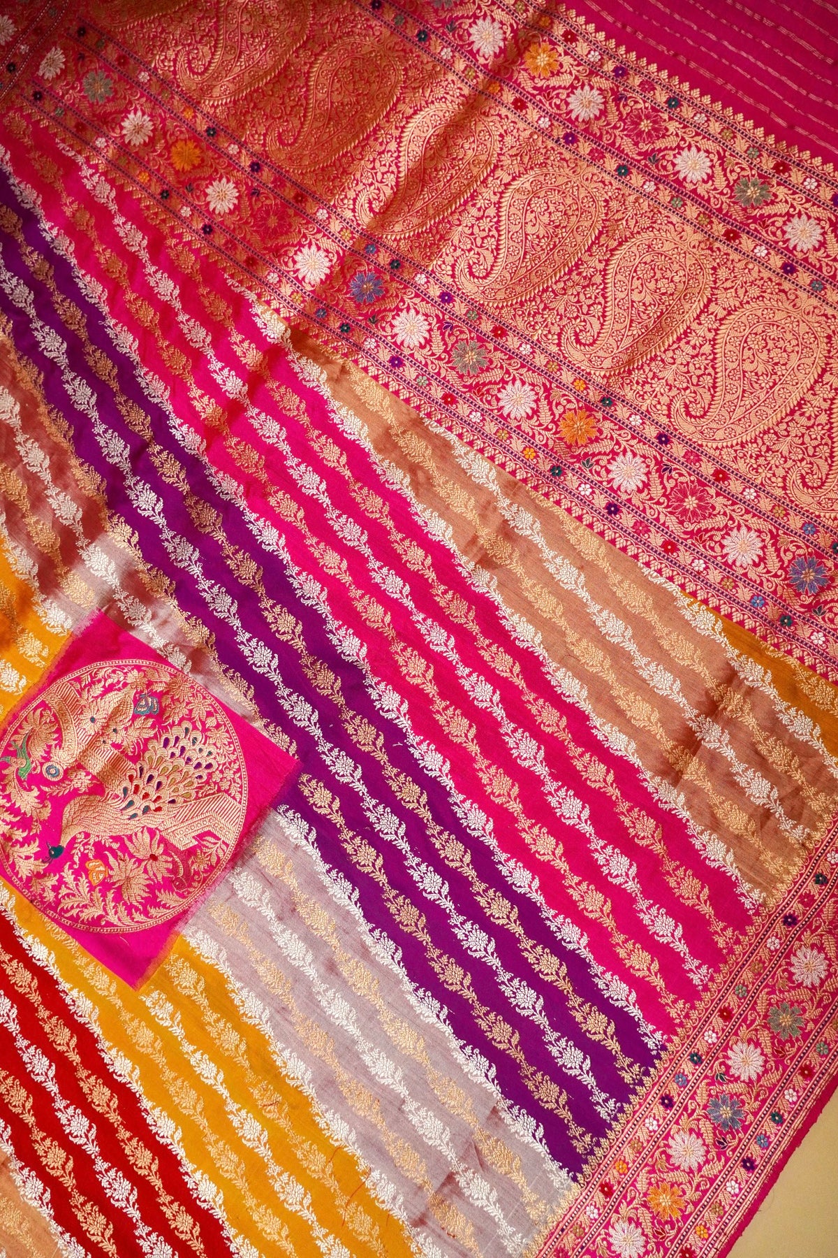 Handwoven Rangkat Real Zari Banarasi Katan Silk Saree