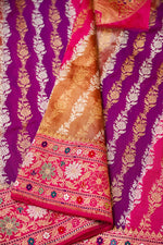 Handwoven Rangkat Real Zari Banarasi Katan Silk Saree