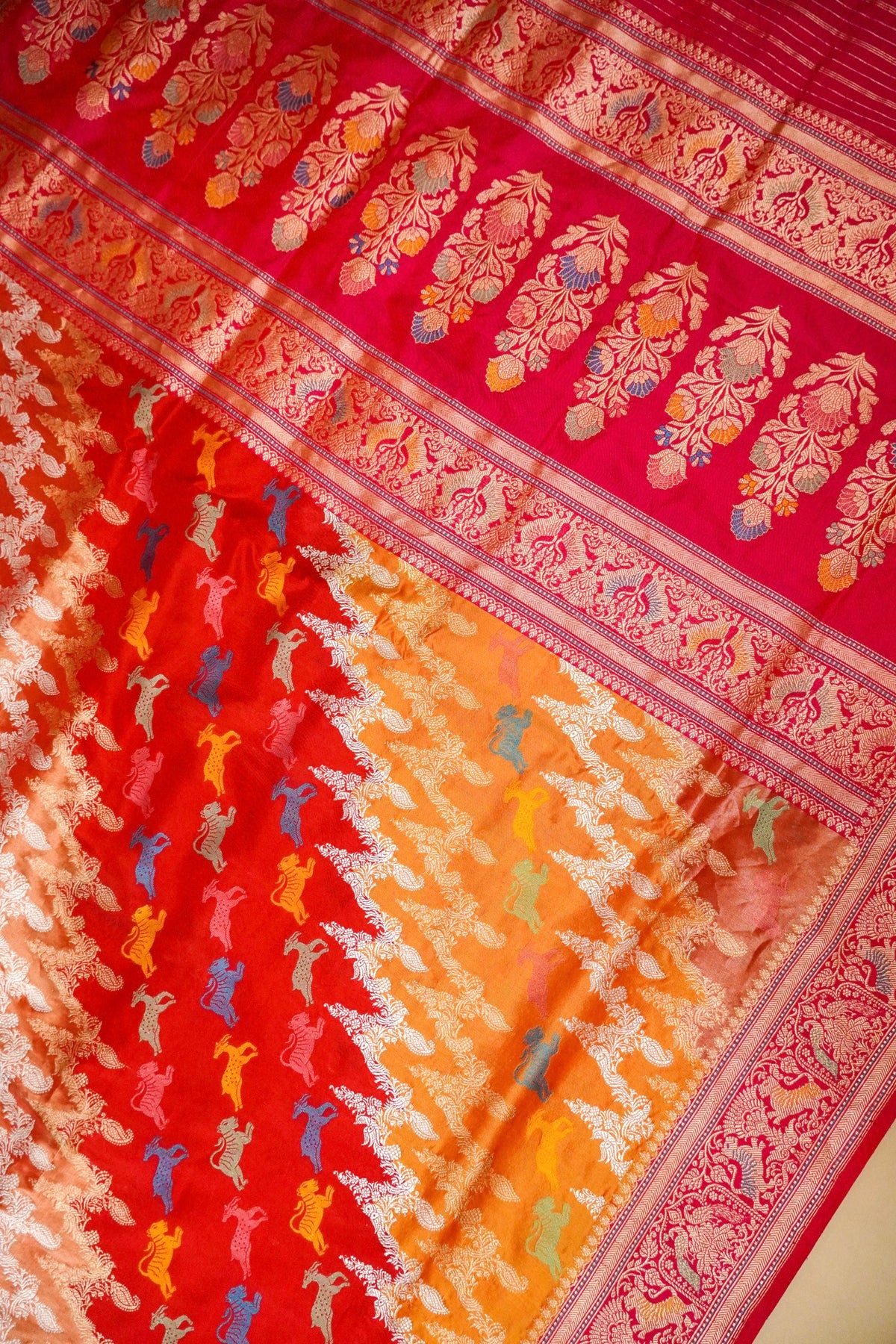 Handwoven Rangkat Real Zari Banarasi Katan Silk Saree