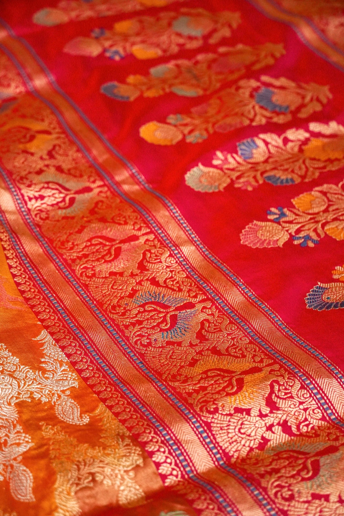 Handwoven Rangkat Real Zari Banarasi Katan Silk Saree