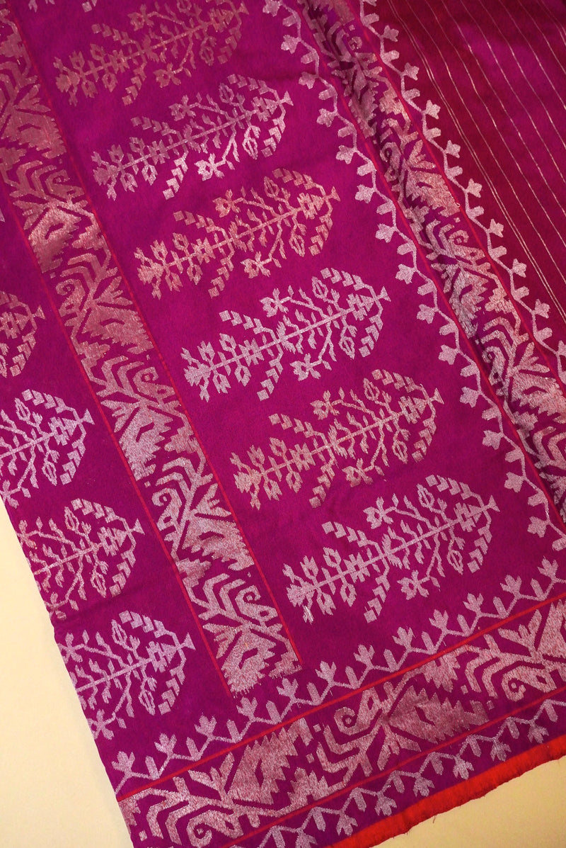 Handwoven Pink Real Zari Banarasi Katan Silk Saree