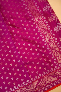 Handwoven Pink Real Zari Banarasi Katan Silk Saree