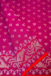 Handwoven Pink Real Zari Banarasi Katan Silk Saree