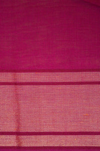 Handwoven Wine Real Zari Banarasi Cotton Jamdani  Saree