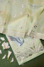 Designer Pastel Green Organza Suit