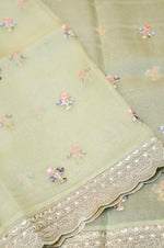 Designer Pastel Green Organza Suit