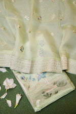 Designer Pastel Green Organza Suit