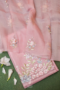 Designer Baby Pink Organza Suit