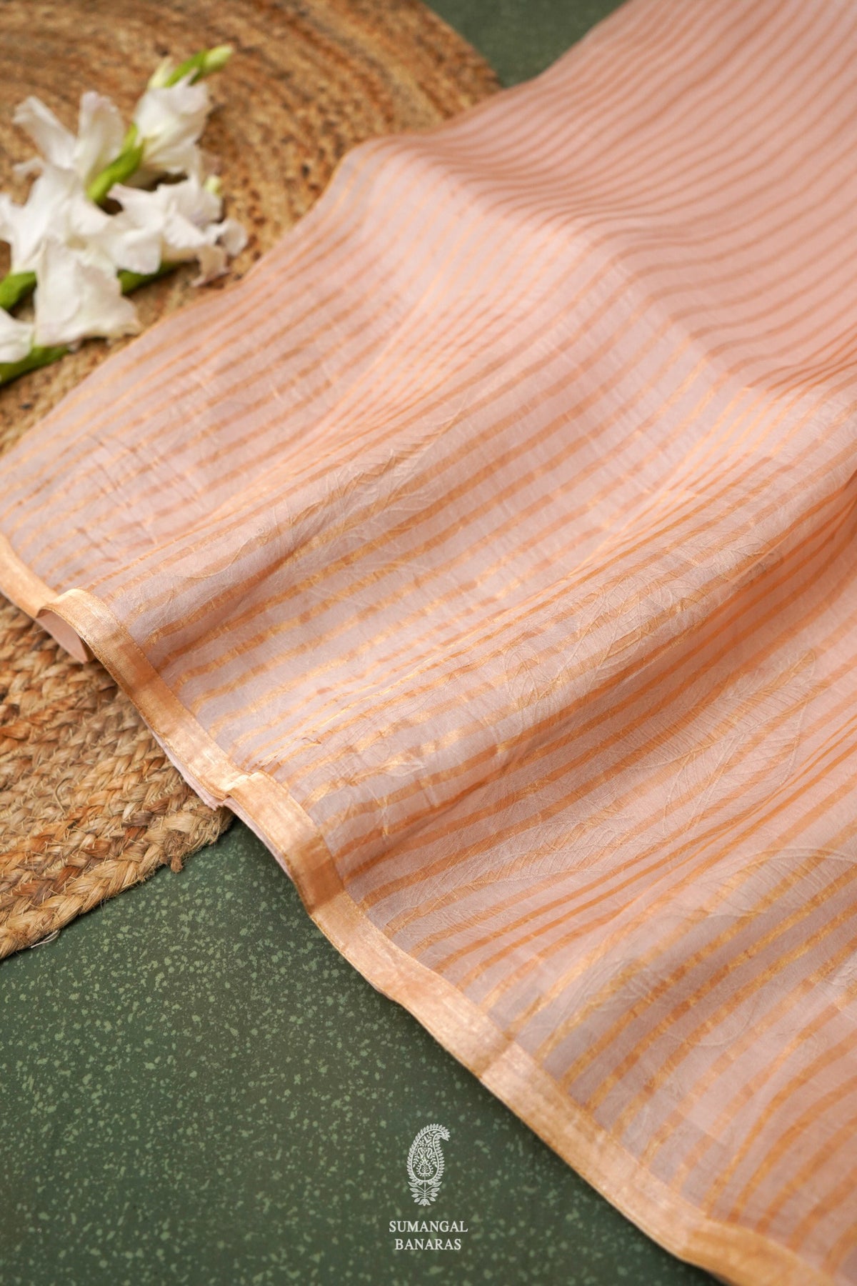 Designer Light Pink Organza  Saree