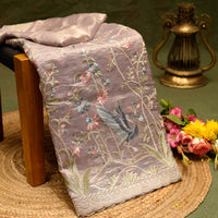 Designer Lavender Tissue Silk Saree