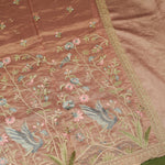 Designer Peach Tissue Silk Saree