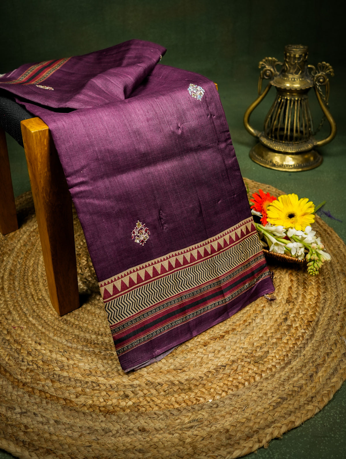 Handwoven Brown Banarasi Chiniya Silk Saree