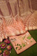 Designer Peach Organza Suit